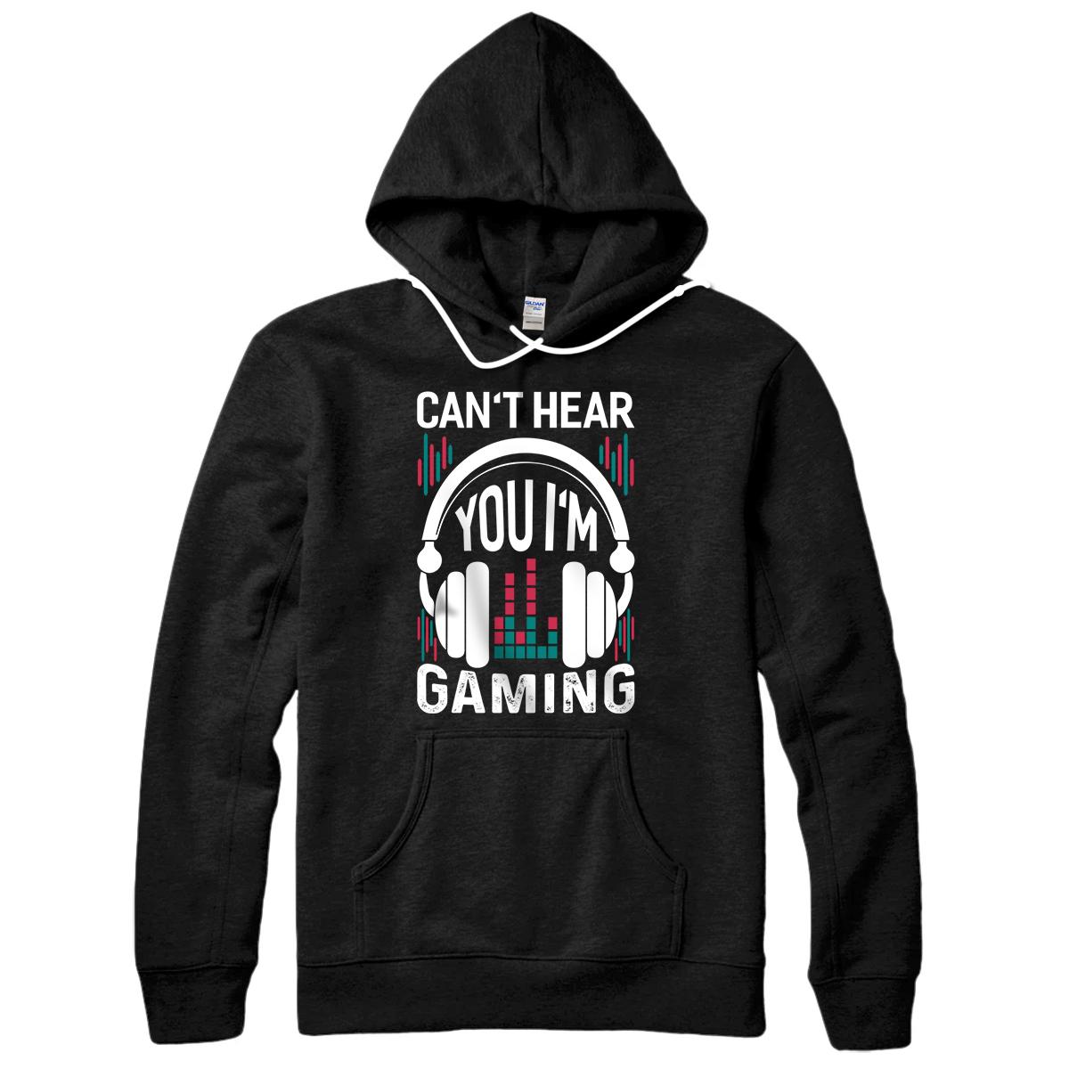 Personalized Can't Hear You I'm Gaming Headset Gamer Pullover Hoodie