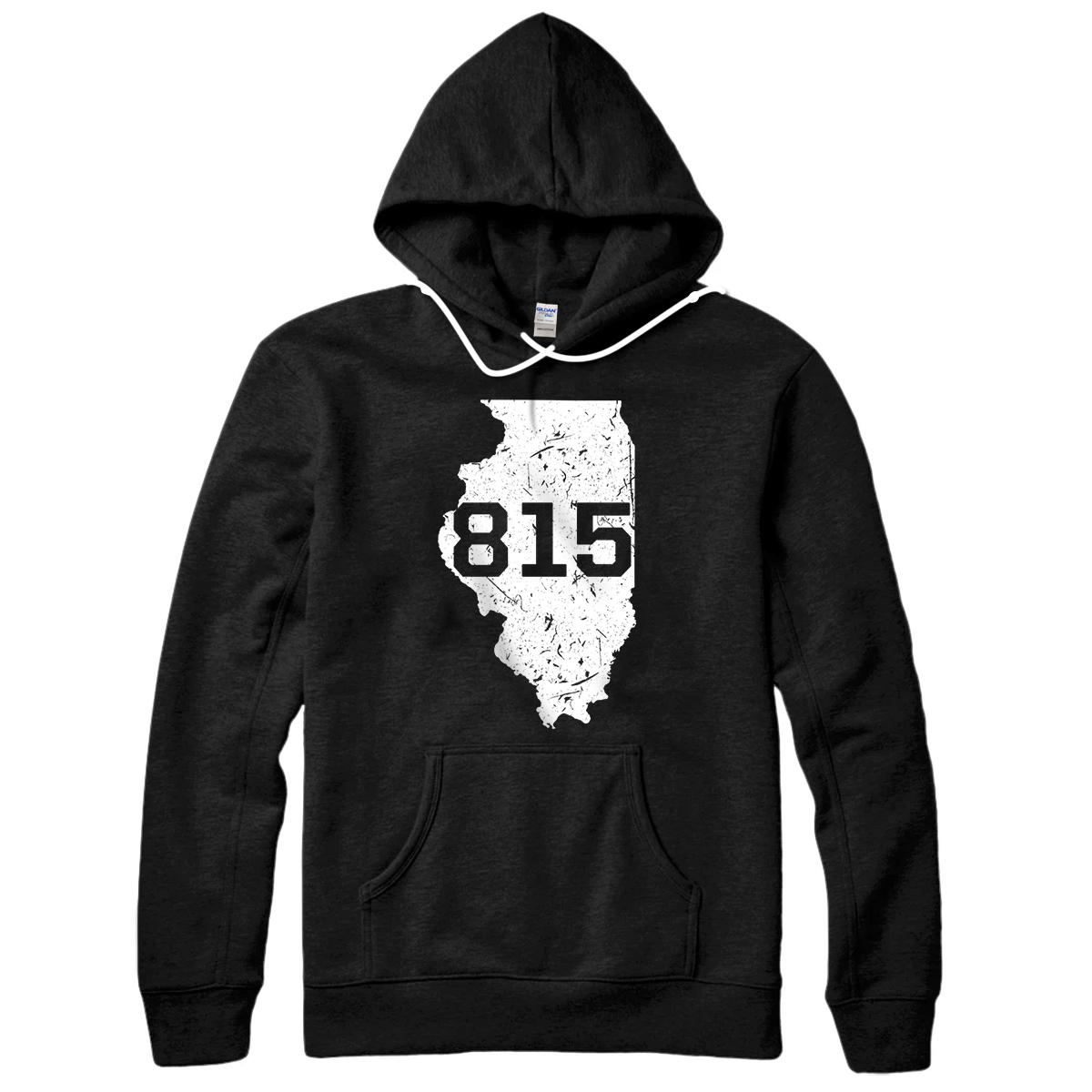 Personalized Illinois Rockford Joliet Area Code 815 Souvenir Gift Midwest Pullover Hoodie