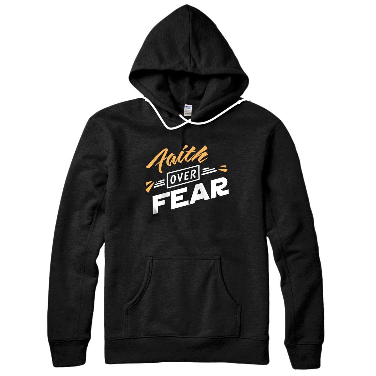 Personalized Faith Over Fear - Christian Lord Jesus Bible Verse - Yellow Pullover Hoodie