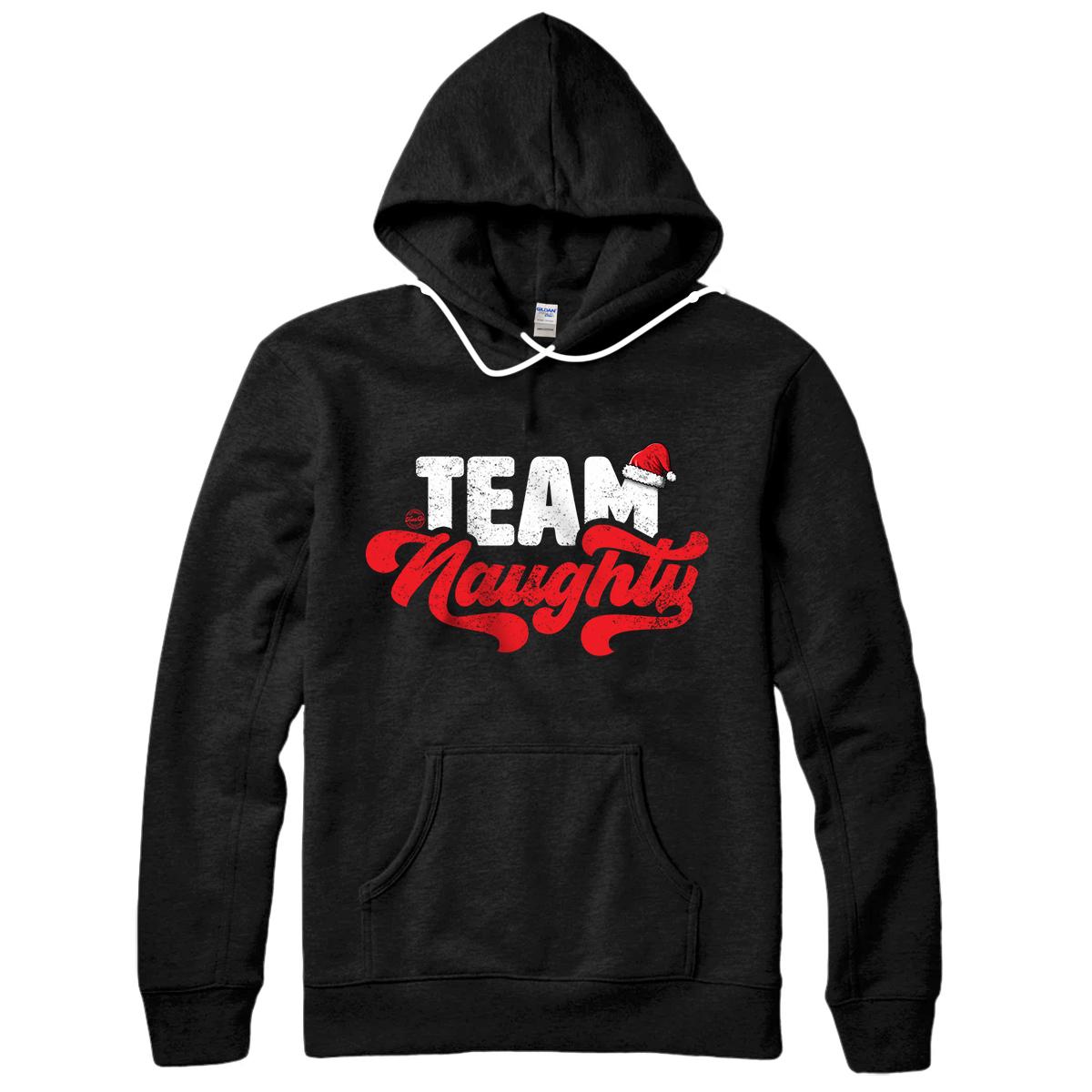 Personalized Team Naughty - Funny Couple Matching Outfit Christmas Party Pullover Hoodie