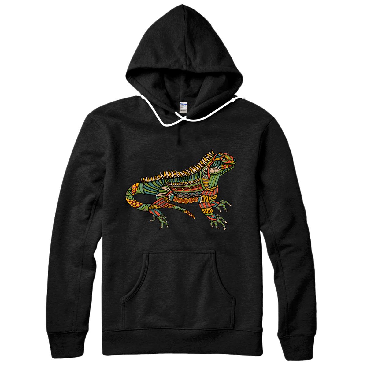 Personalized Spiritual Iguana - Magical Ornamental Reptile & Lizard Pullover Hoodie