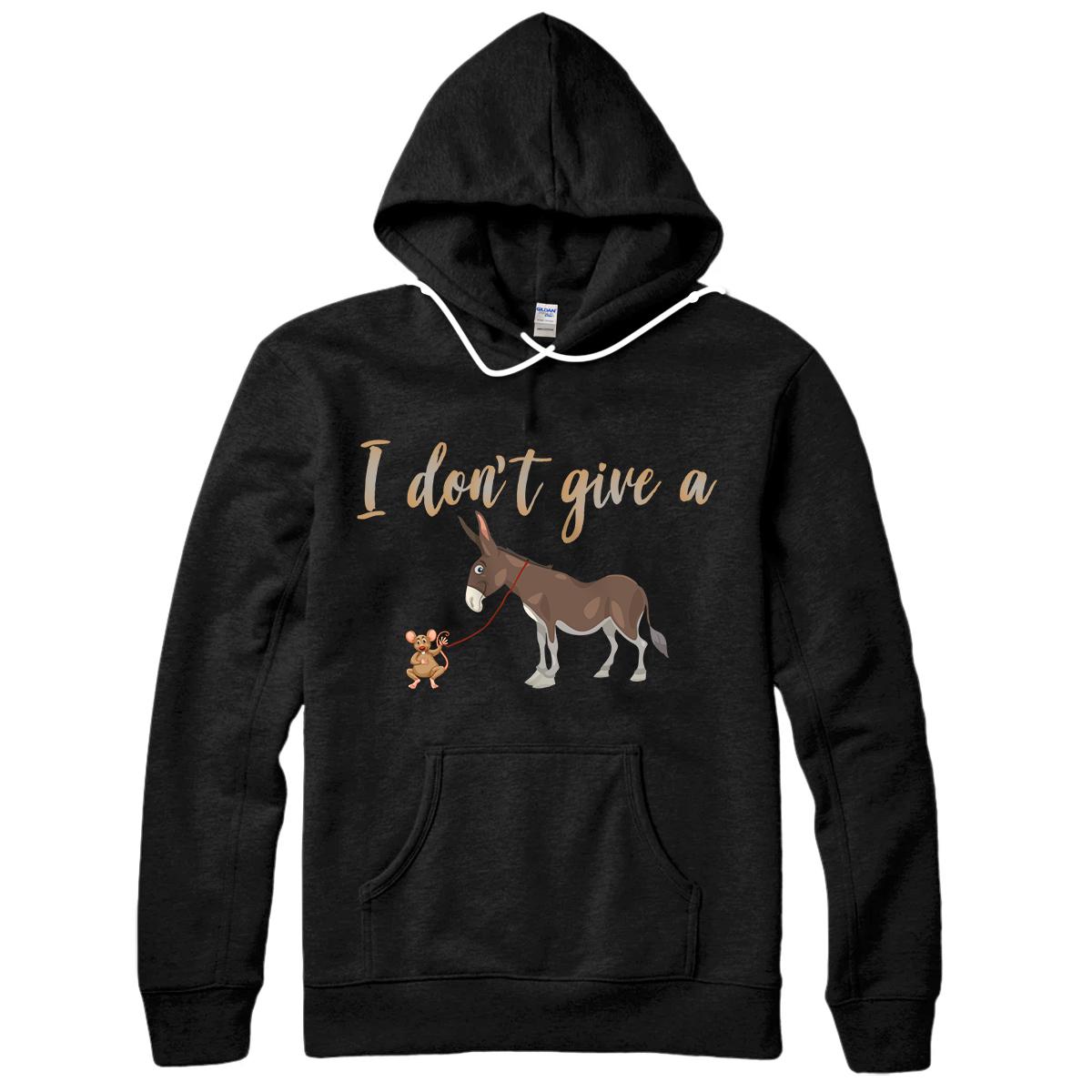 Personalized I Don't Give A Rats Ass Funny Donkey Mule On A Leash Pullover Hoodie