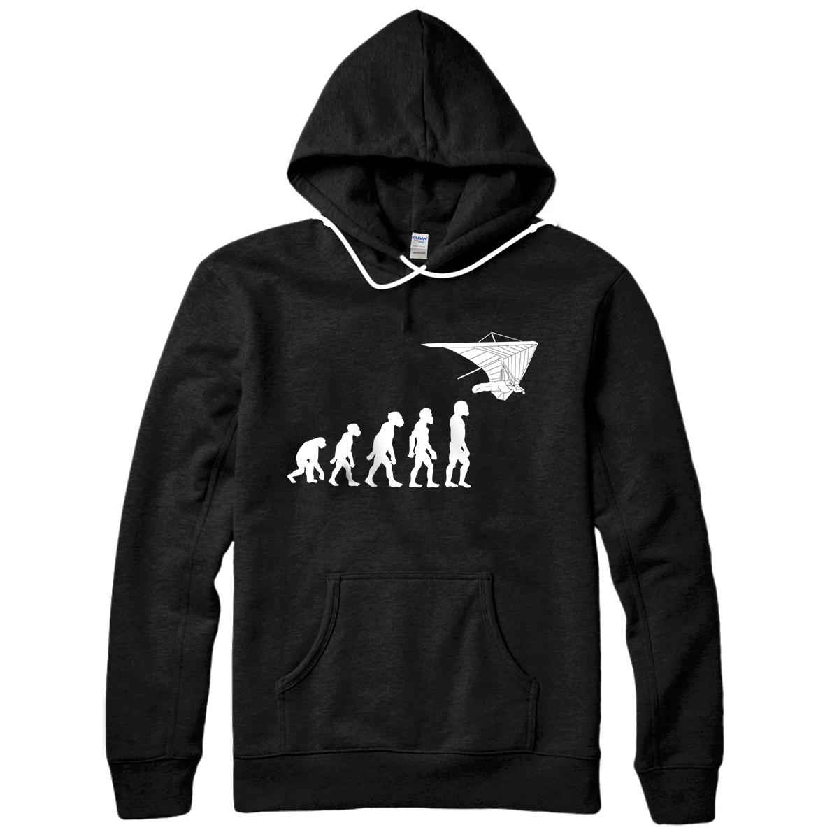 Personalized Funny Human Hang Gliding Pilot Hang Air Flight Glider Pullover Hoodie