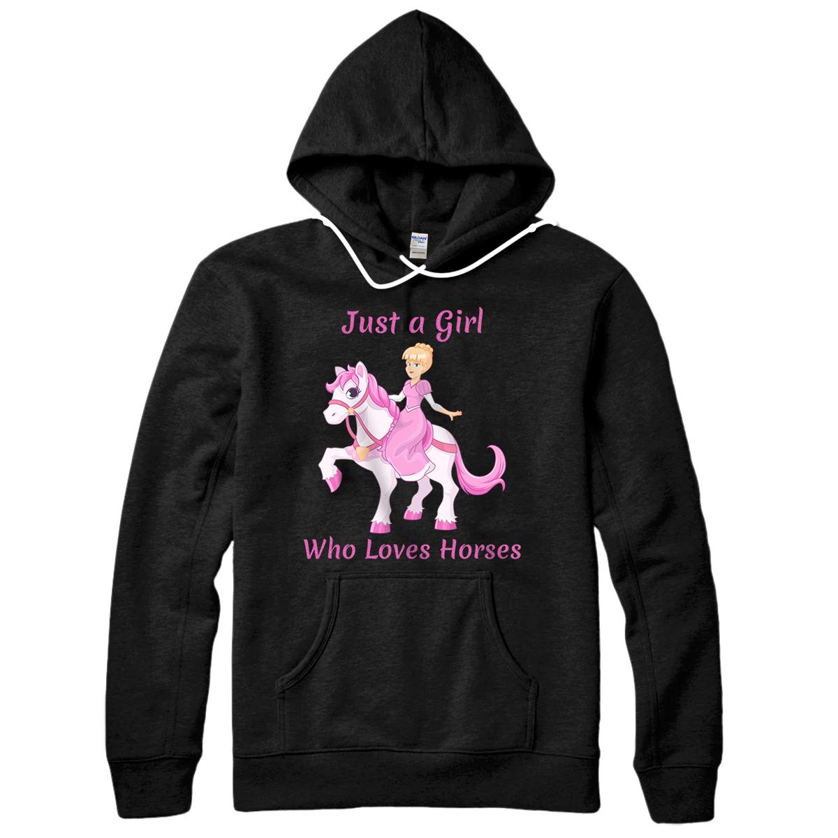 Personalized Just a Girl Who Loves Horses | Horse For Girls Gifts Pullover Hoodie