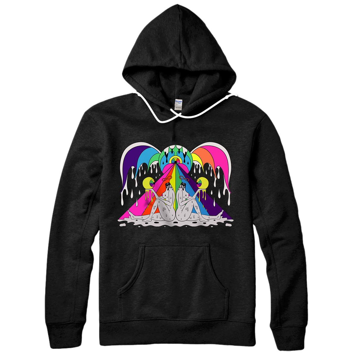 Personalized Psychedelic Abstract Nude Art Lsd Hippie Trippy Gift Idea Pullover Hoodie