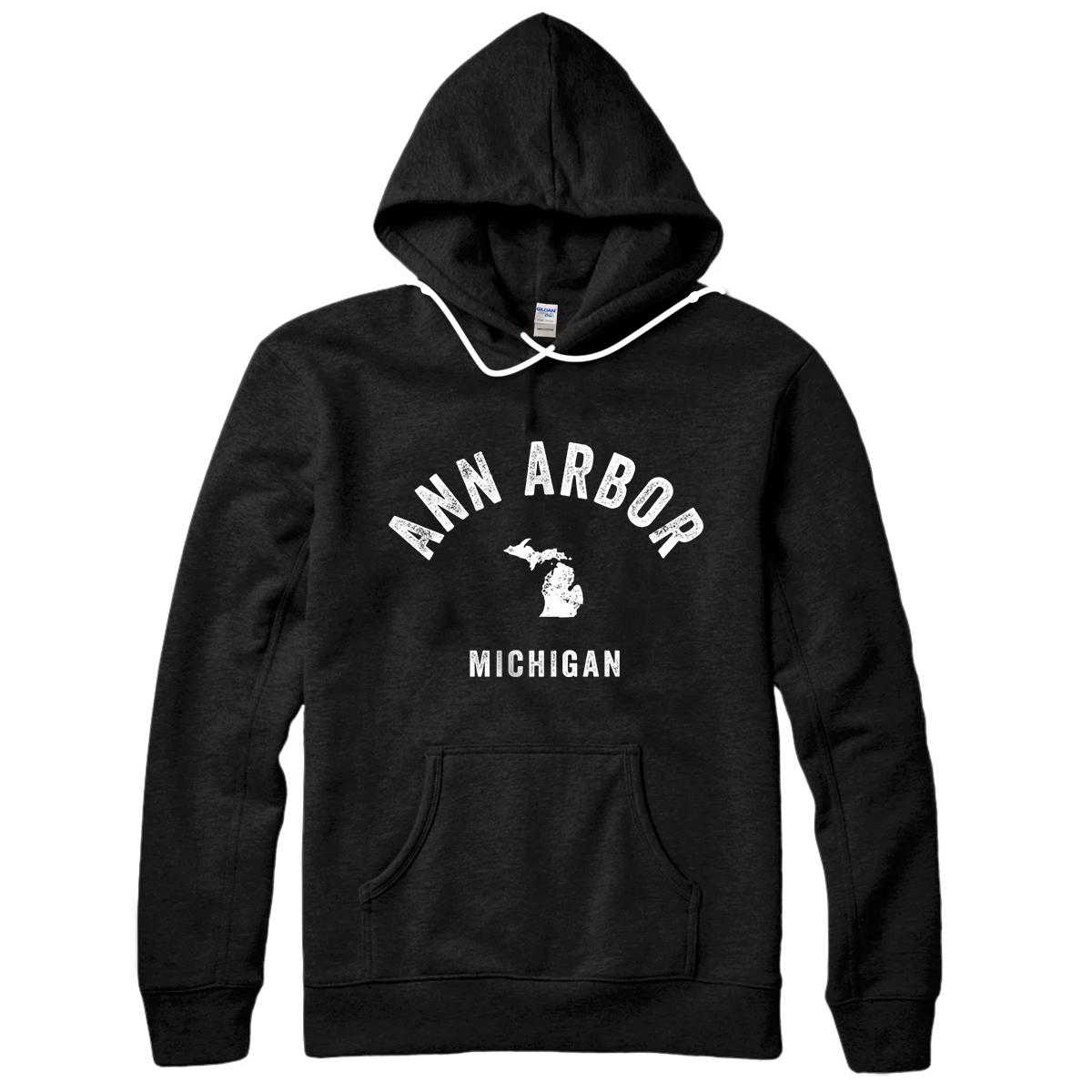 Personalized Ann Arbor Michigan MI Vintage 70s Athletic Sports Design Sweatshirt