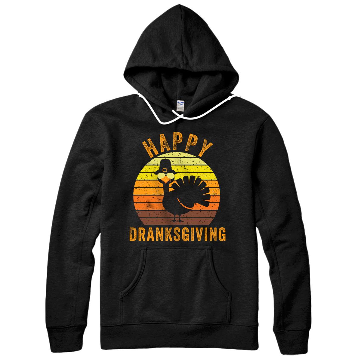 Personalized Vintage Happy Dranksgiving Drinksgiving Turkey Thanksgiving Pullover Hoodie