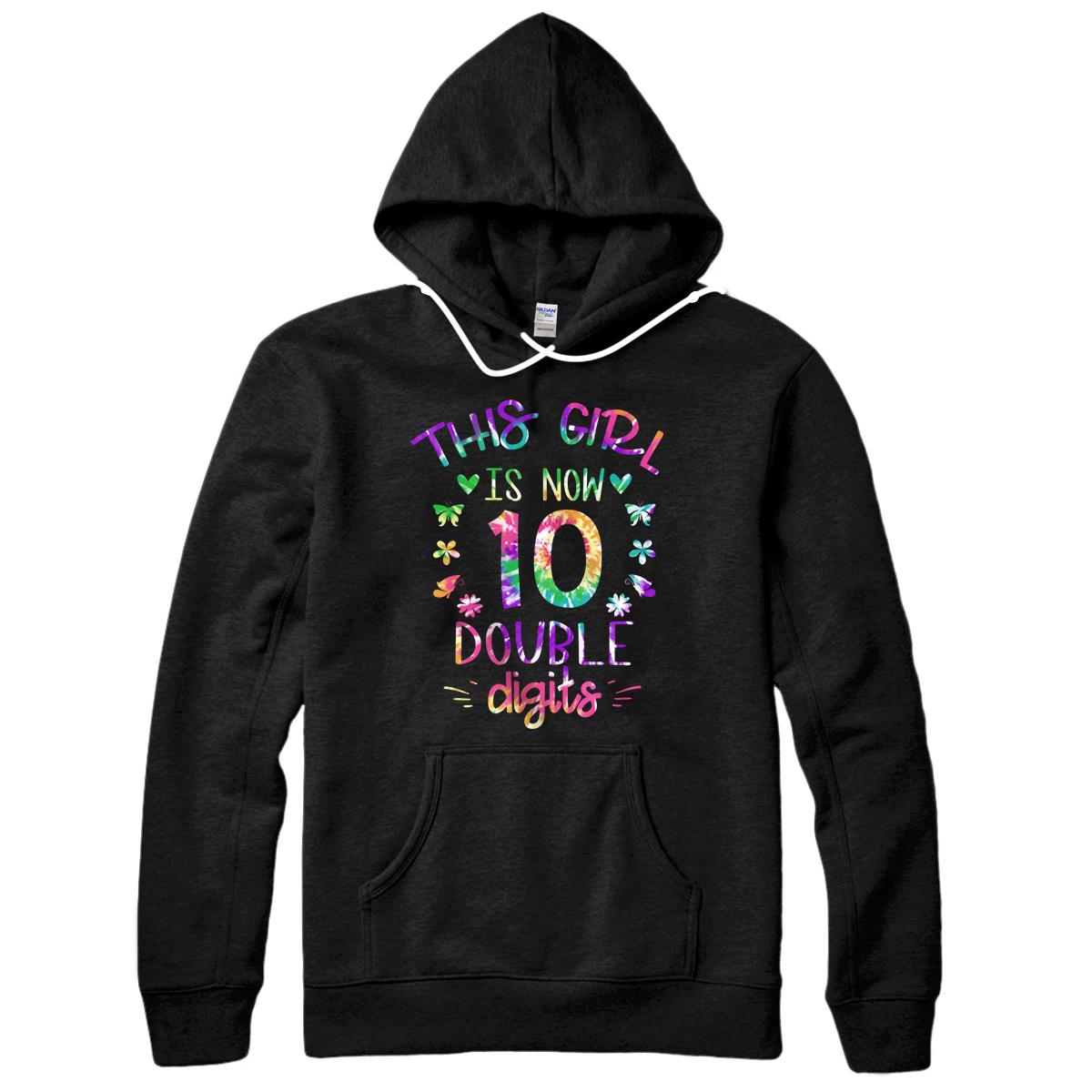 Personalized Girls Gift for10 Years Old10th Birthday Shirt Tie Dye Gift Pullover Hoodie