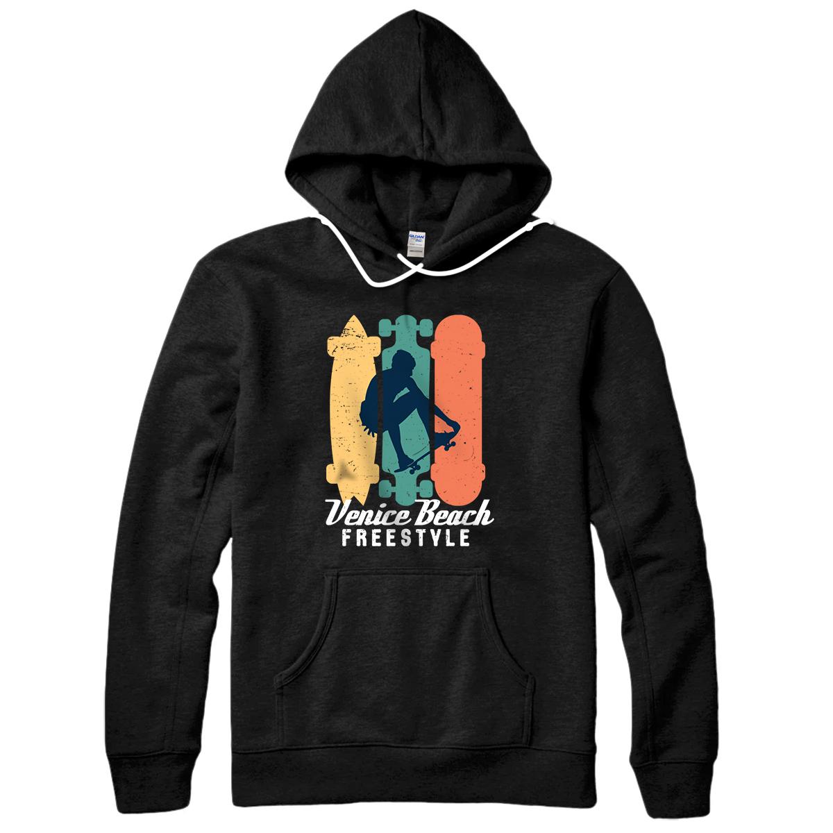 Personalized Skater Boy Venice Beach California Freestyle Skateboarding Pullover Hoodie