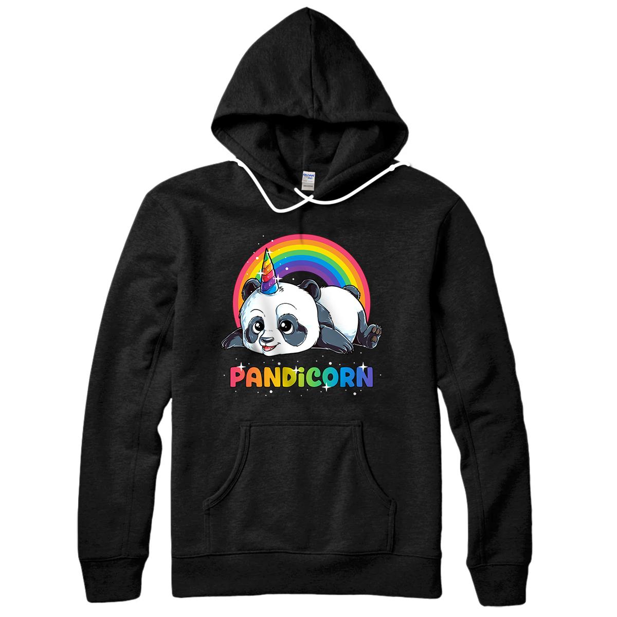 Personalized Panda Unicorn Pandicorn Rainbow Pandacorn Womens Girls Gift Pullover Hoodie