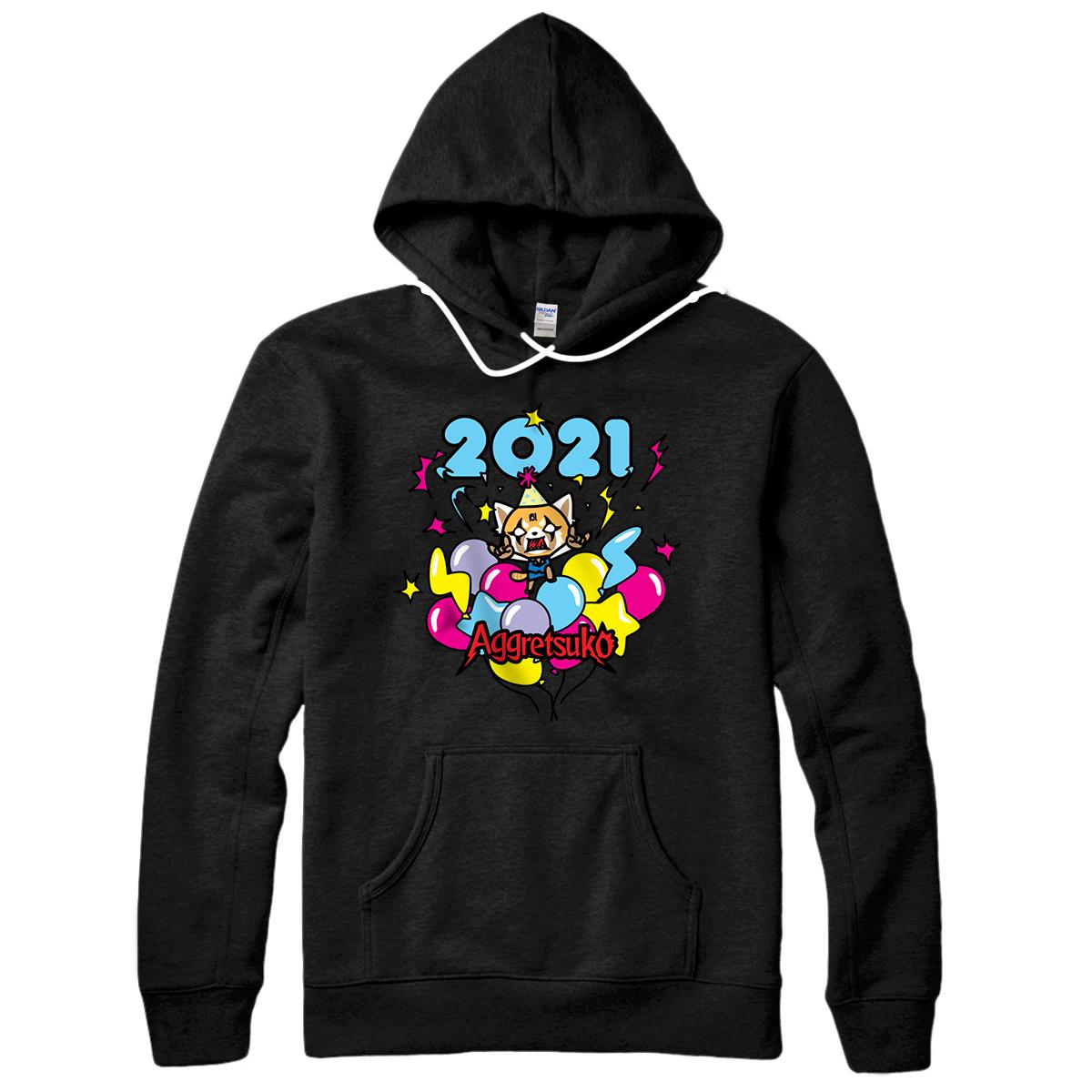 Personalized Aggretsuko New Years 2021 Balloons Pullover Hoodie