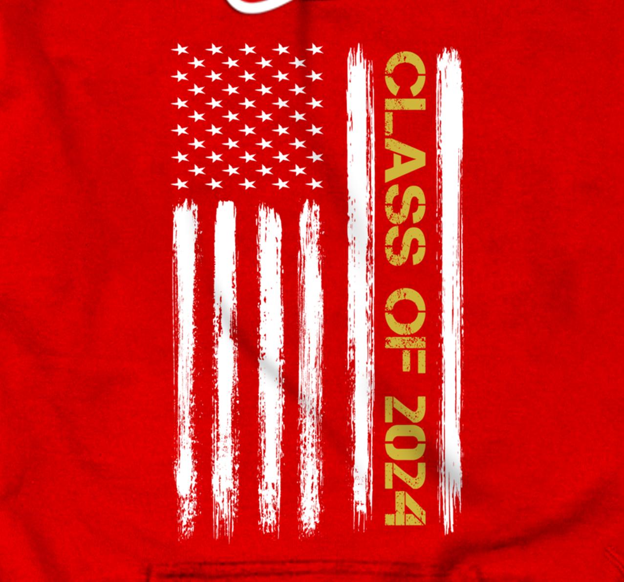 Senior Class Of 2024 Patriotic American Flag Graduation Gift Pullover