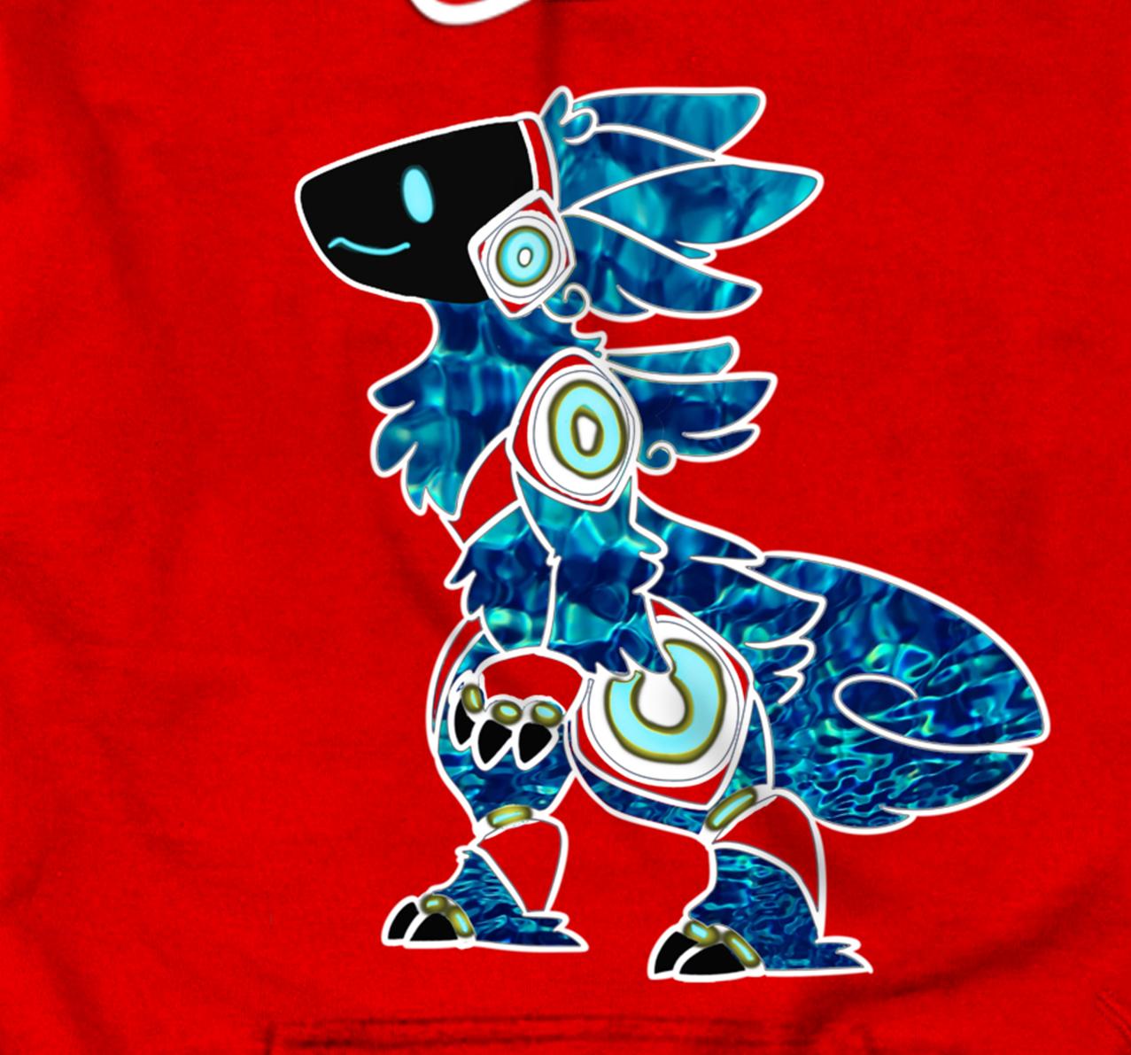 Protogen Fursuit Furry Fursona waving hello tie dye red T-Shirt