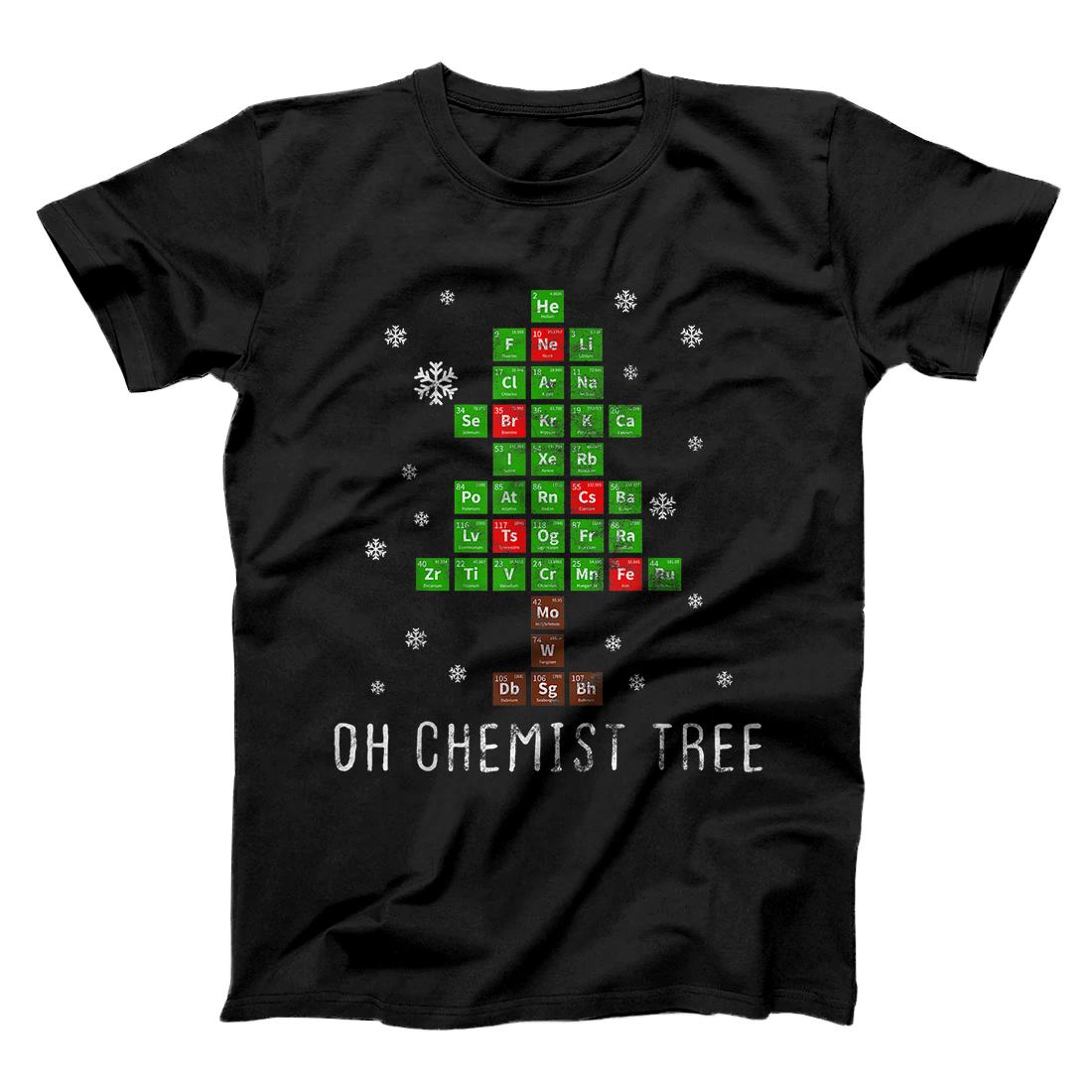 Personalized Chemistry Christmas Periodic Table Chemist Tree Gift T-Shirt