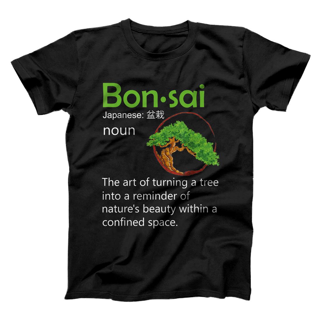 Personalized Bonsai Definition Miniature Tree Trees Japanese Gardening T-Shirt