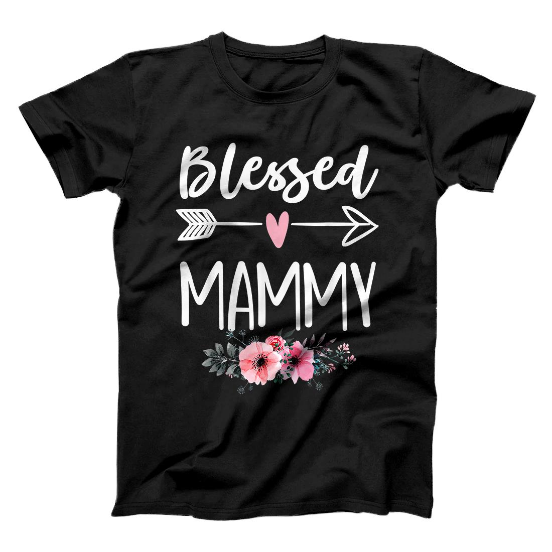 Personalized Womens Blessed Mammy Floral Mother's Day Gift T-Shirt