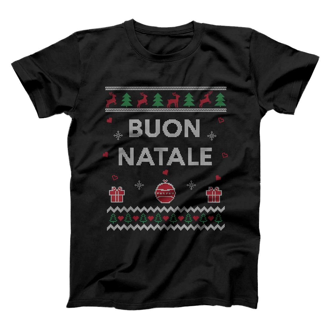 Personalized Merry Christmas Italian Ugly Christmas Gift Buon Natale T-Shirt