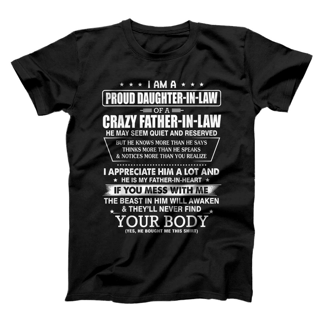 I am a proud daughter-in-law of a crazy father-in-law shirt T-Shirt ...