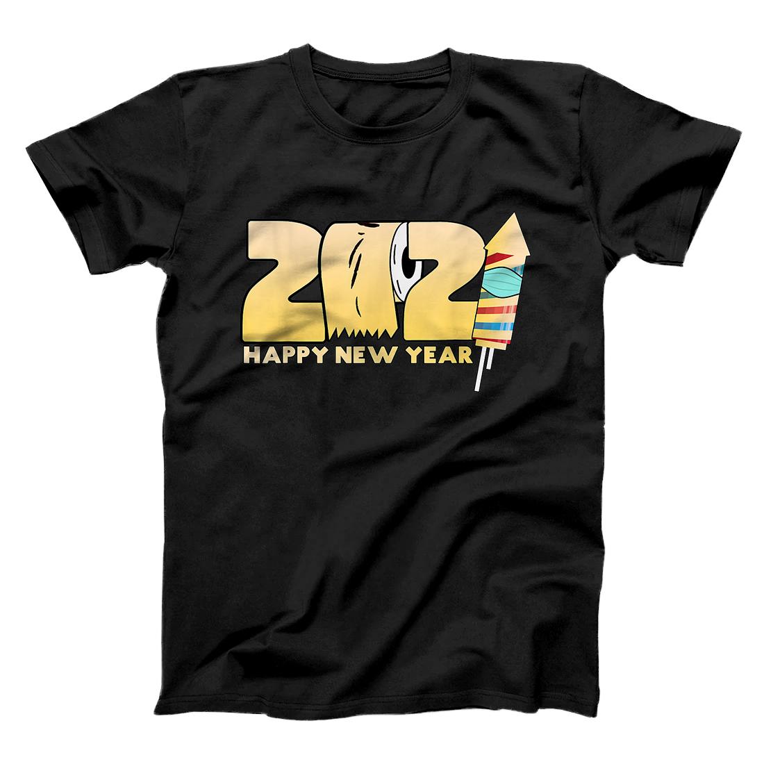 Personalized Happy New Year 2021 Shirt New Year Mask Quarantine Firework T-Shirt
