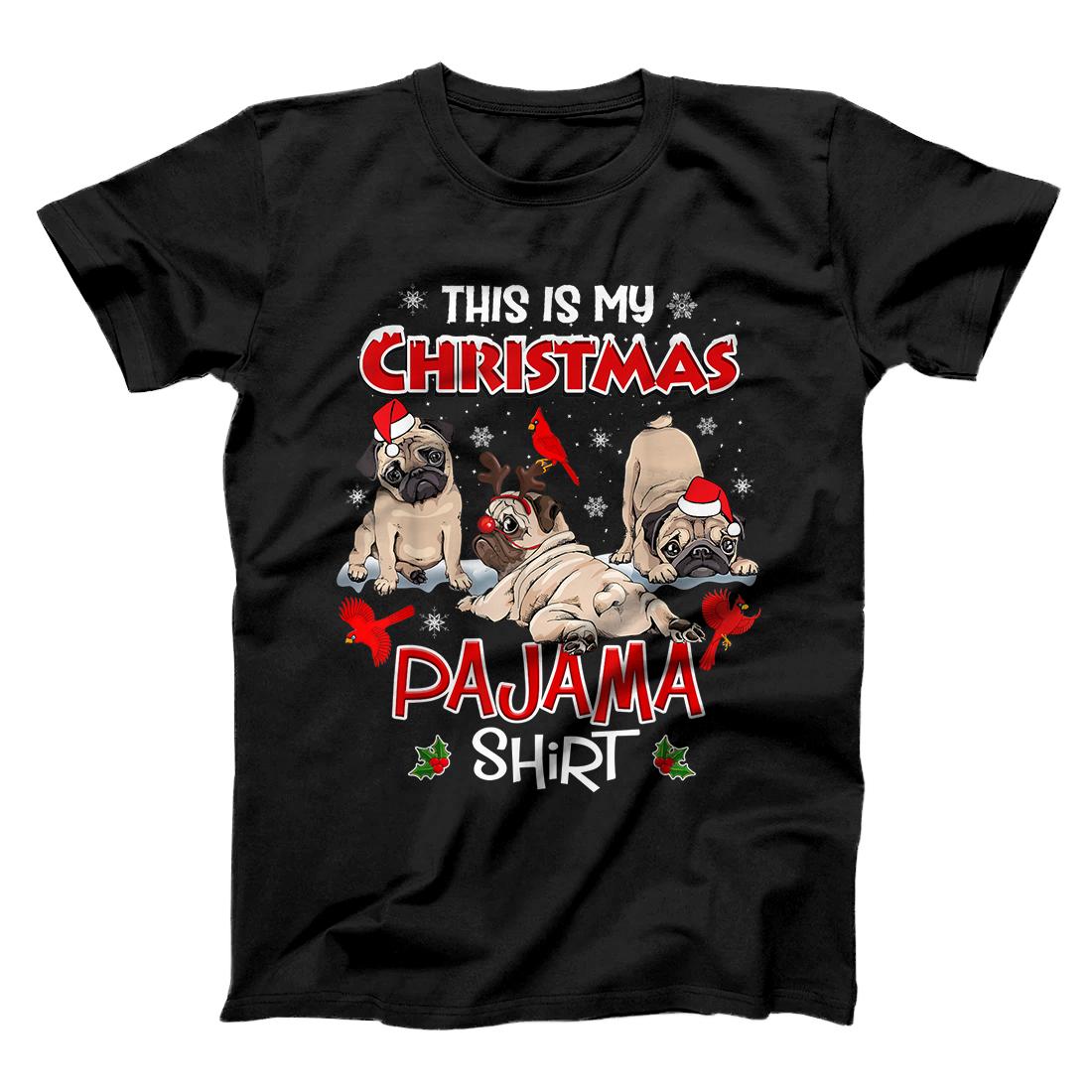 Personalized This Is My Christmas Pajama Shirt Santa Pug Dog Lover Gifts T-Shirt