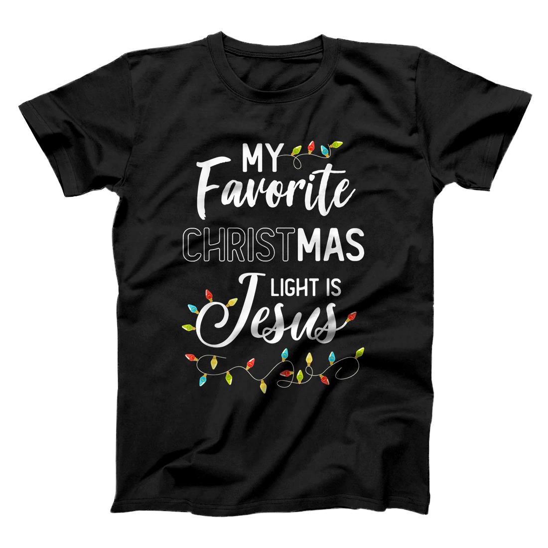 Personalized My Favorite Christmas Light Is Jesus Christian Gift Xmas T-Shirt