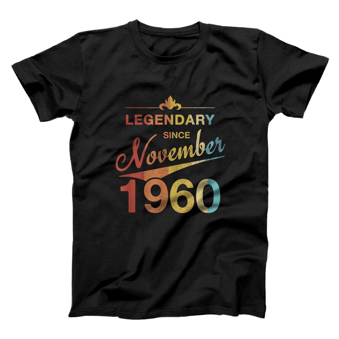 Personalized 60 Year Old Gift 60th Birthday Vintage Born in November 1960 T-Shirt
