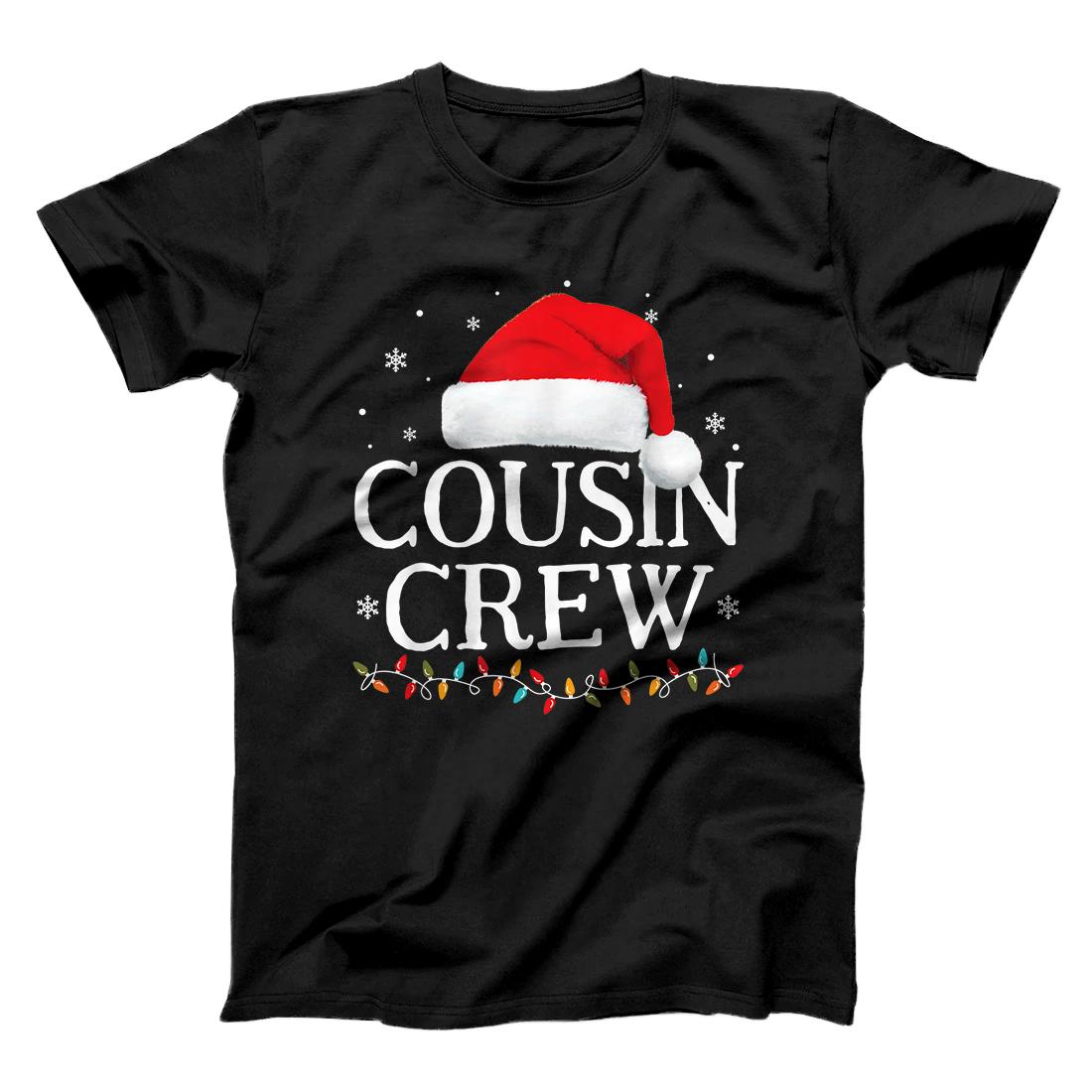 Personalized Cousin Crew Shirt Christmas Pajama Matching Family Santa Hat T-Shirt