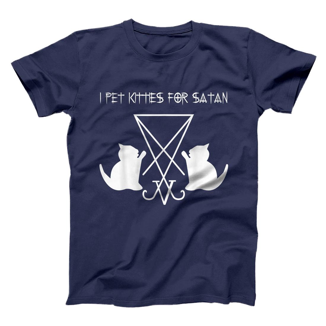 I Pet Kitties For Satan, Satanic Cat, Funny Satan Cat Meme T-Shirt ...