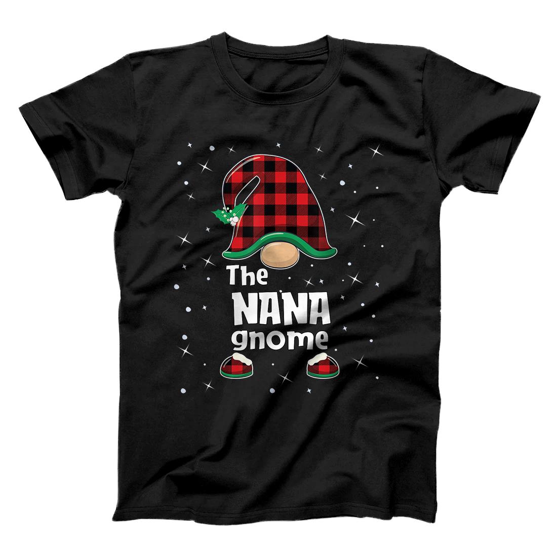 Personalized Nana Gnome Buffalo Plaid Matching Christmas Gift Pajama T-Shirt