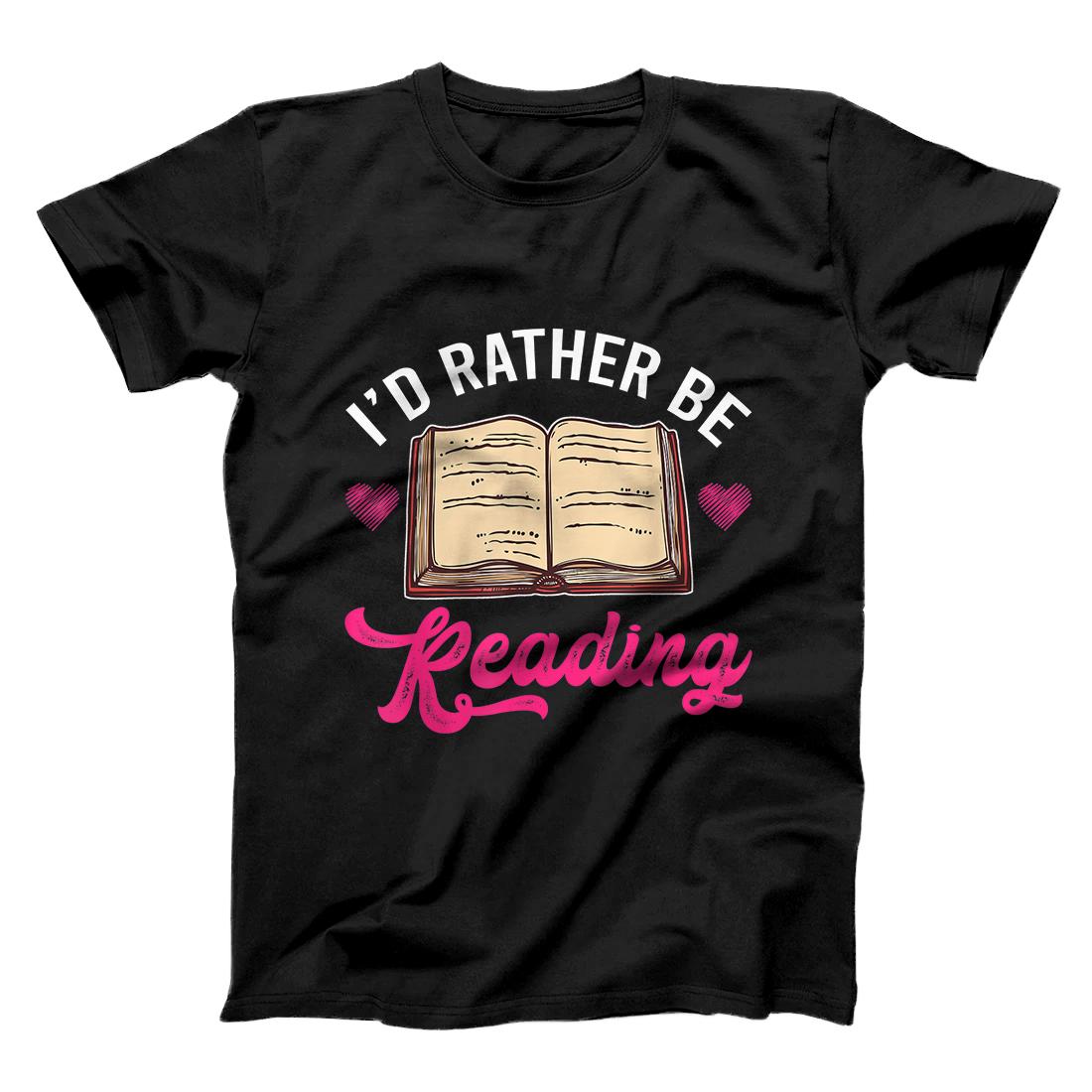 Personalized Id Rather Be Reading T-Shirt