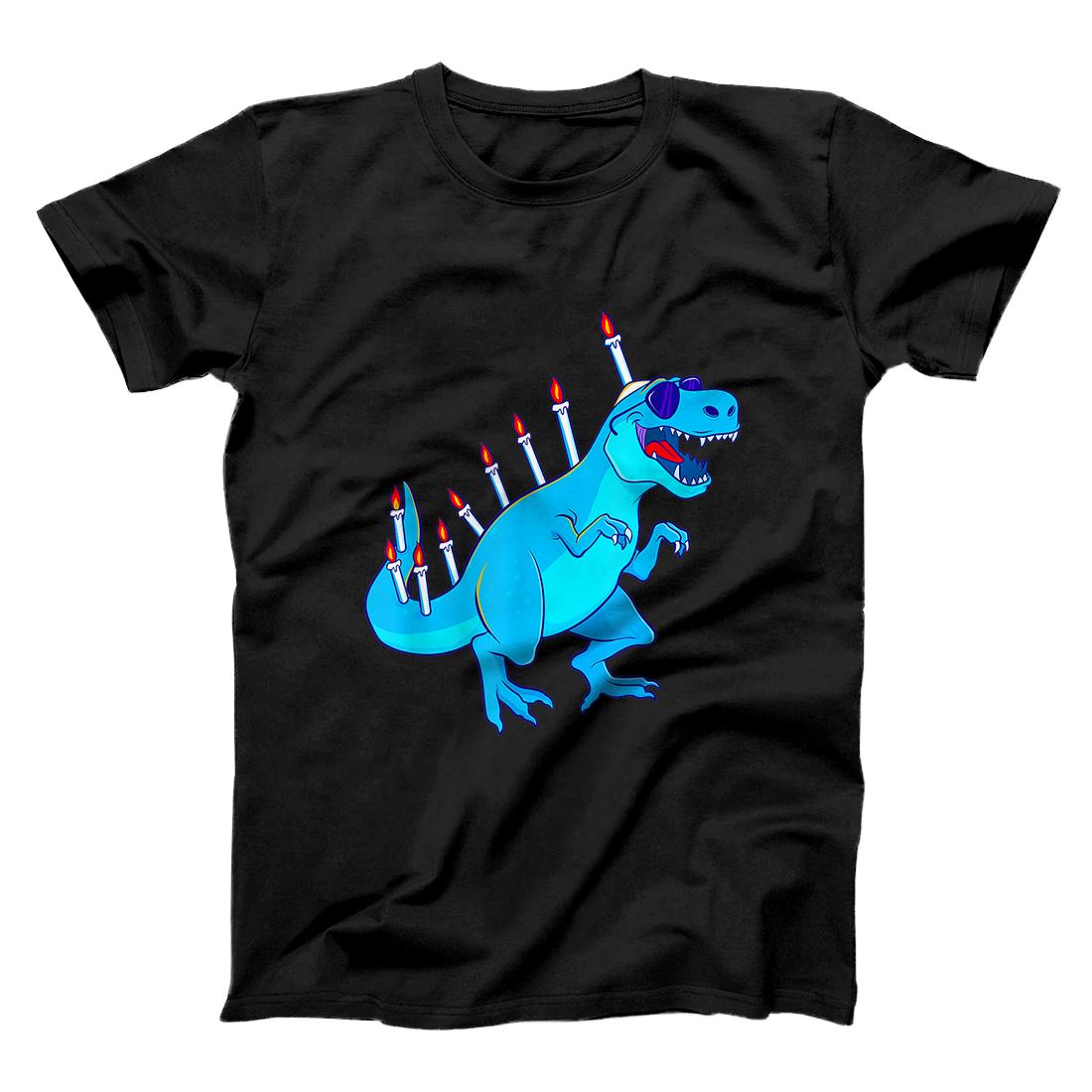 Personalized Menorasaurus Rex Hanukkah Dinosaur T Rex Jewish Boys Gift T-Shirt