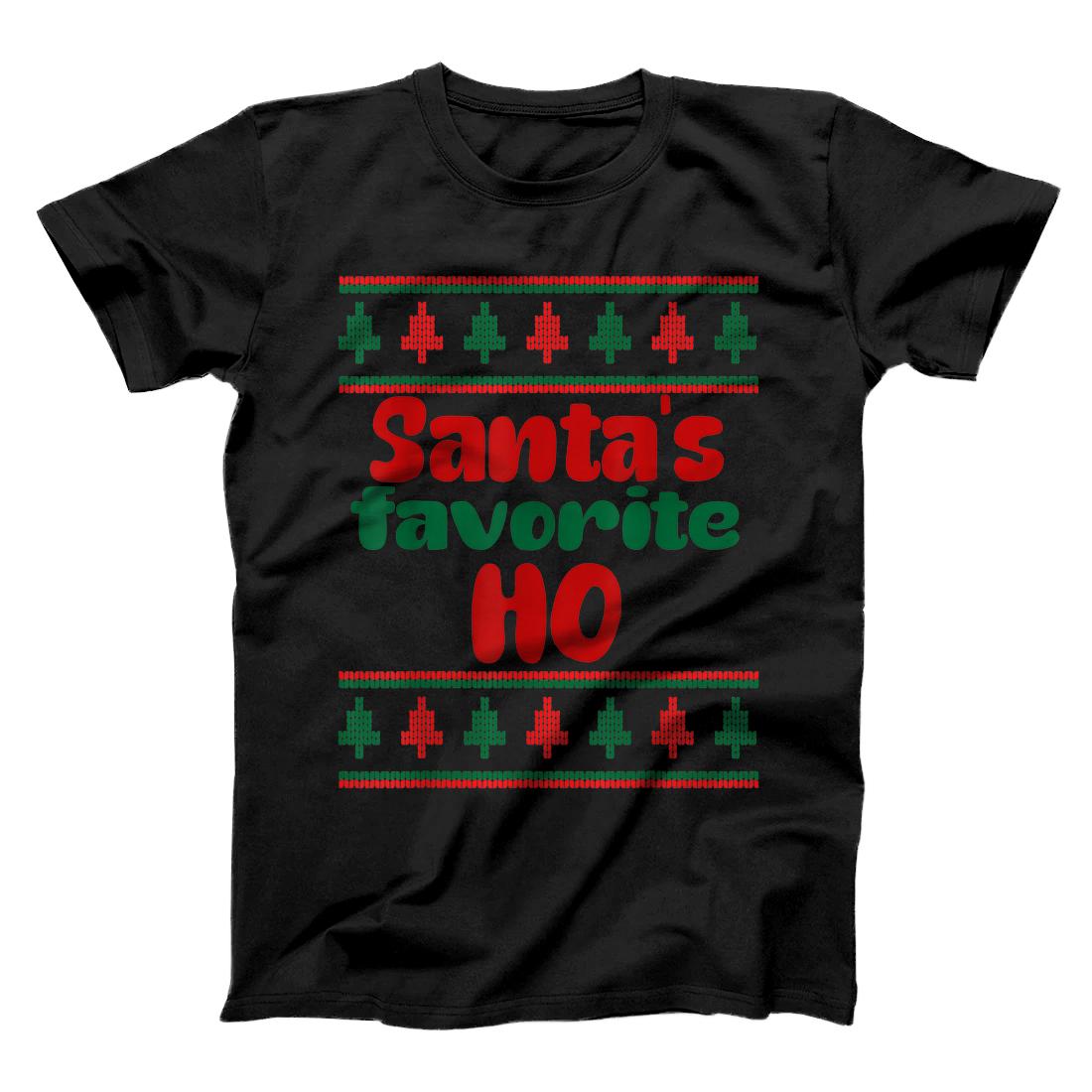 Personalized Ugly Funny Xmas Santa's Favorite Ho Christmas Gift T-Shirt