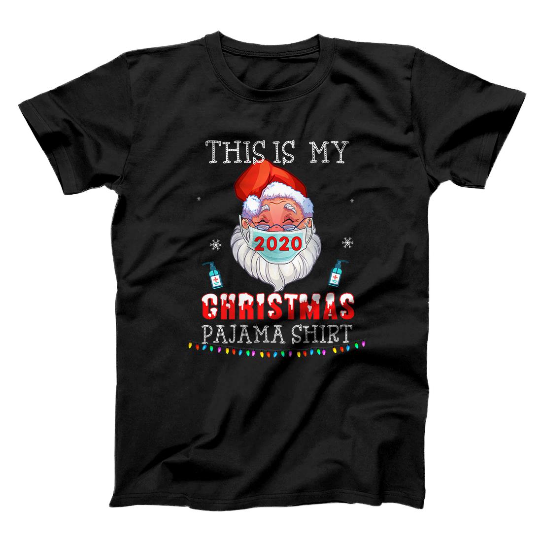 Personalized This Is My Christmas Pajama Santa With Mask Christmas 2020 Premium T-Shirt