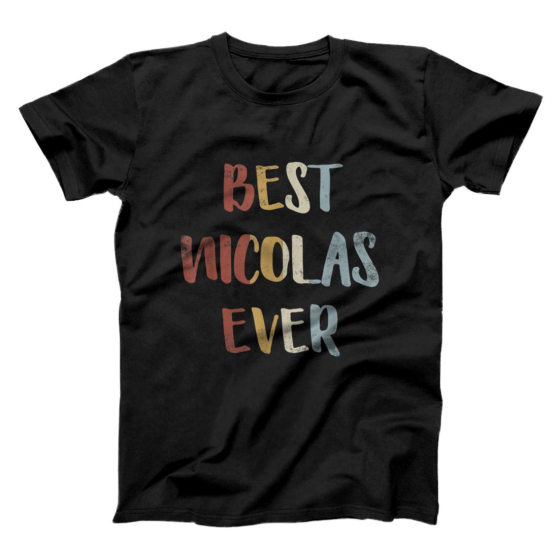 Personalized Mens Best Nicolas Ever Retro Vintage First Name Gift T-Shirt