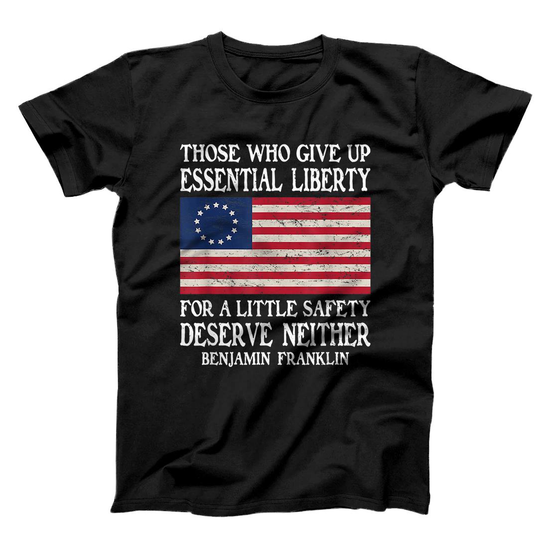 Personalized Ben Franklin, Those who give up essential liberty for safety T-Shirt