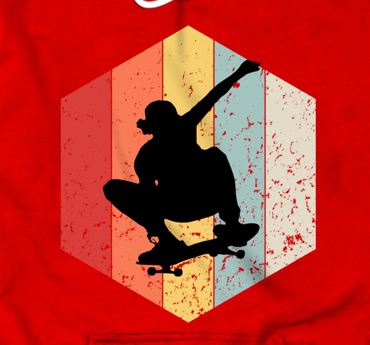 Skaters Having Fun Retro Sunset Skateboard Gift Teen Skaters Pullover Hoodie