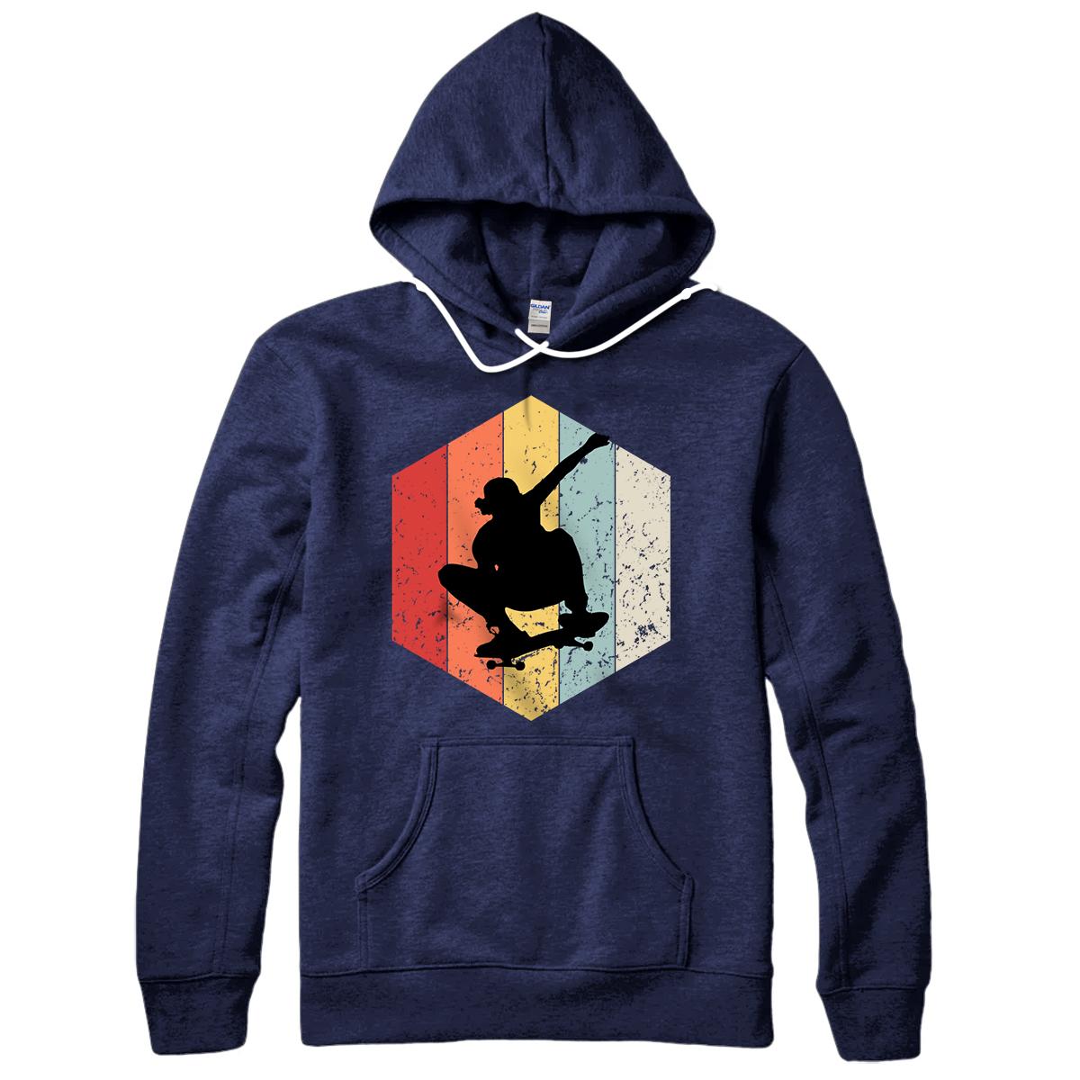 Skaters Having Fun Retro Sunset Skateboard Gift Teen Skaters Pullover Hoodie