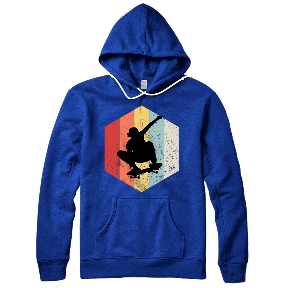 Skaters Having Fun Retro Sunset Skateboard Gift Teen Skaters Pullover Hoodie