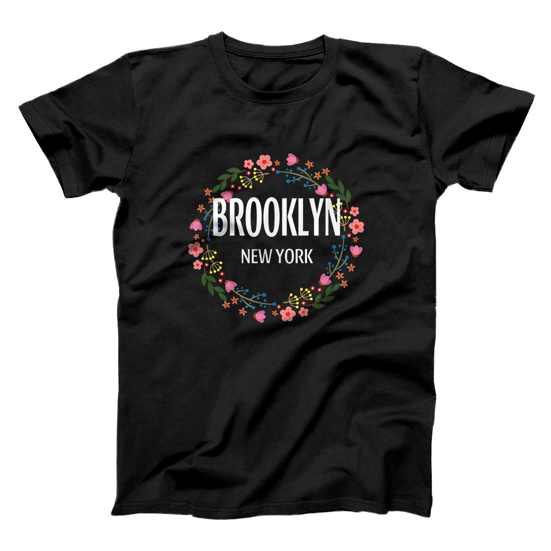 Personalized Vintage Brooklyn New York City Retro BK Floral Flowers Women T-Shirt