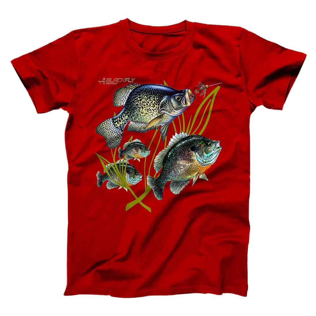 Personalized Black Fly Crappie Bluegill Fishing Shirts Panfish Flies Jig T- Shirt - All Star Shirt
