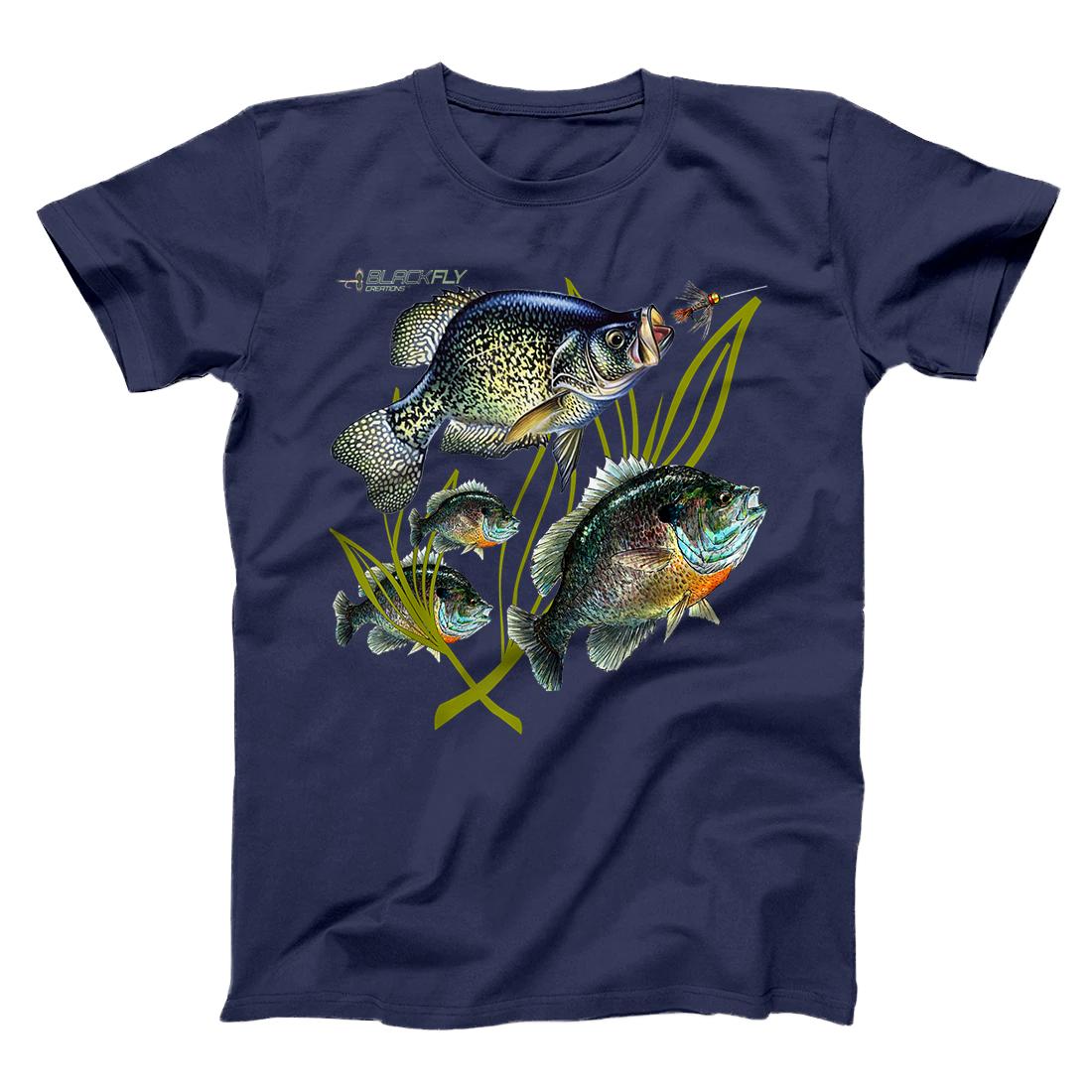 Personalized Black Fly Crappie Bluegill Fishing Shirts Panfish Flies Jig  T-Shirt - All Star Shirt