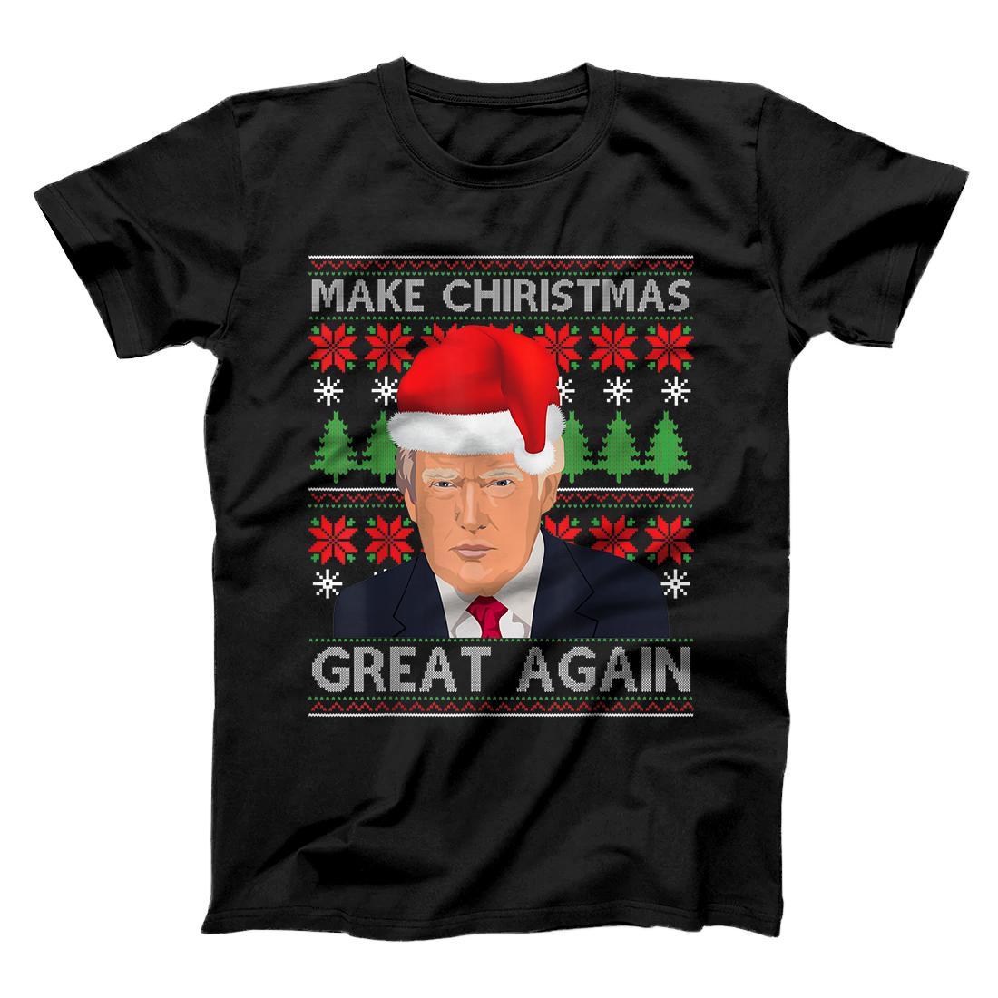 Personalized Make Christmas Great Again Trump Santa Hat Ugly Xmas Sweater T-Shirt