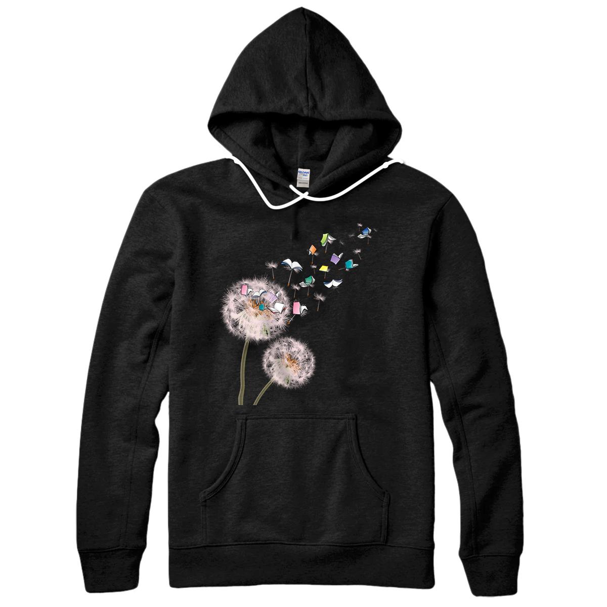 Personalized Book Dandelion Reading Books Book Lover Cool Nerdy Gift Pullover Hoodie