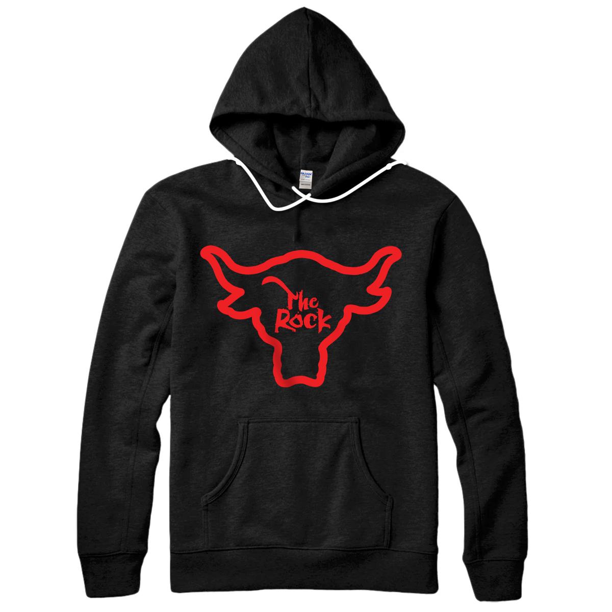 Personalized WWE The Rock "Bull Eyebrow Logo" Graphic Pullover Hoodie
