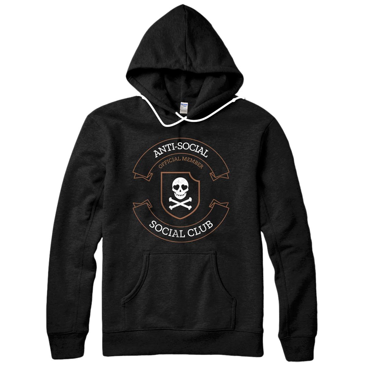 Personalized Anti Social Club Hoodie Funny Black Skull Sweater Pullover Hoodie