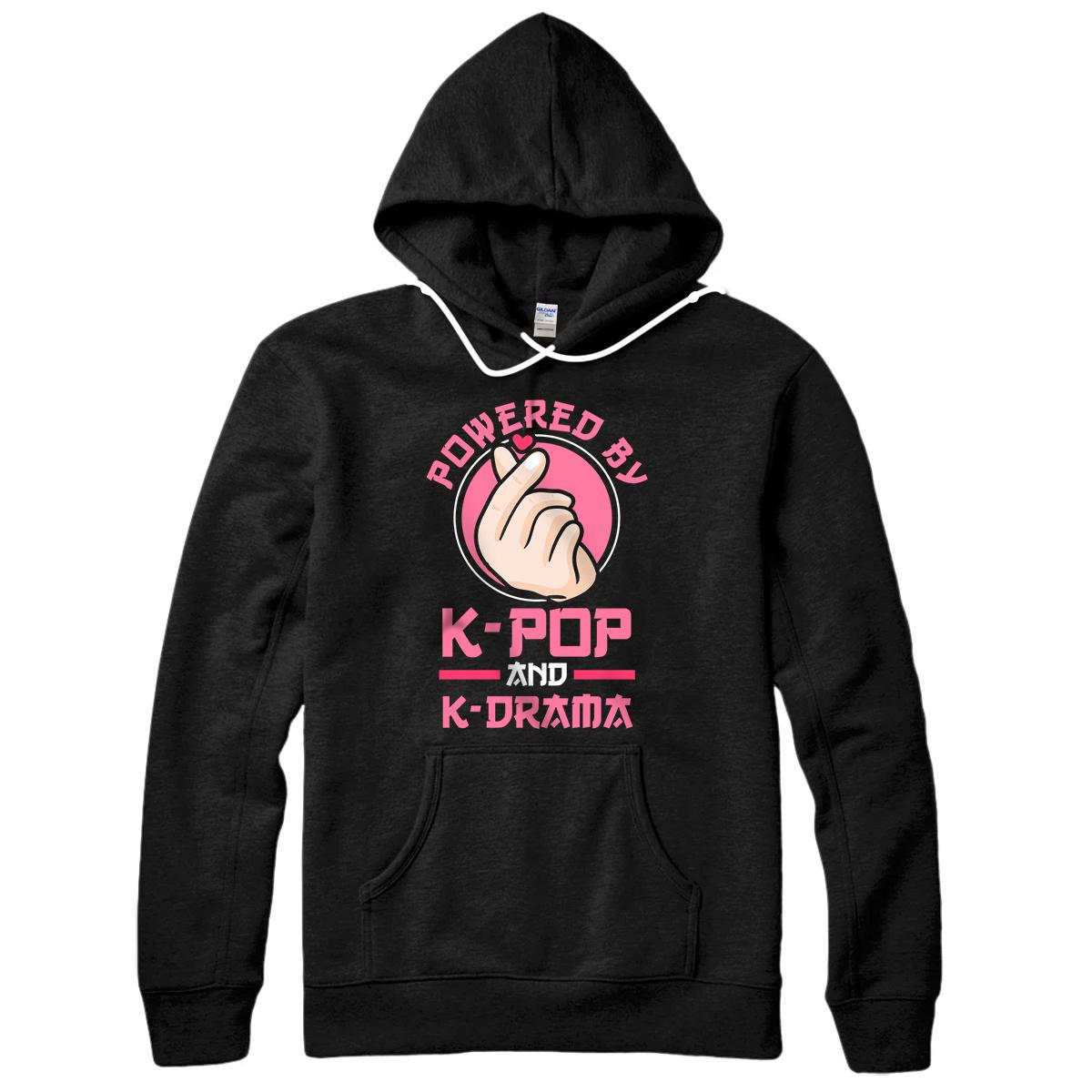 Personalized Powered by K-pop and K-Drama Kpop Merch Merchandise Gift Pullover Hoodie