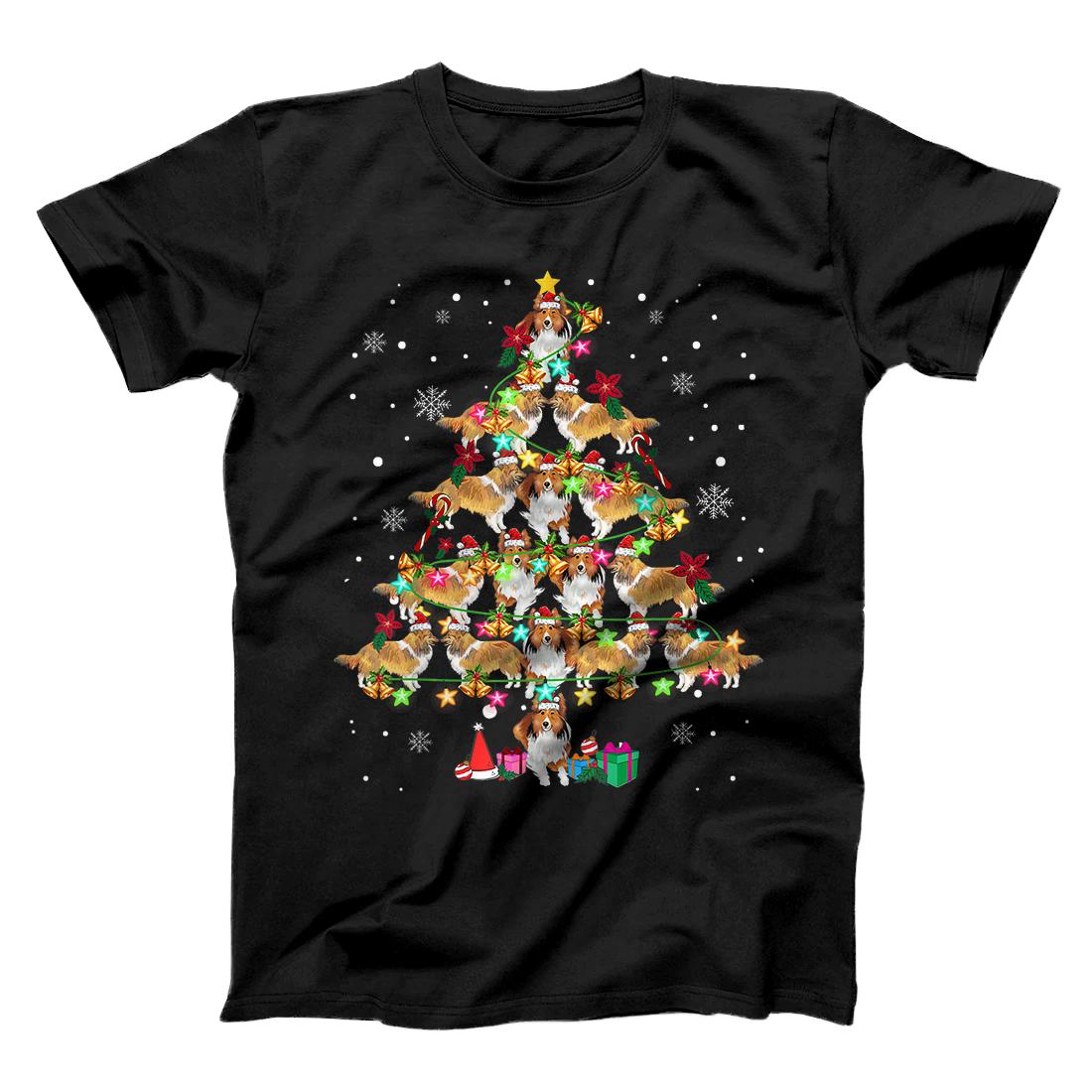 Personalized Shetland Sheepdog Christmas Tree Funny Sheltie Christmas T-Shirt