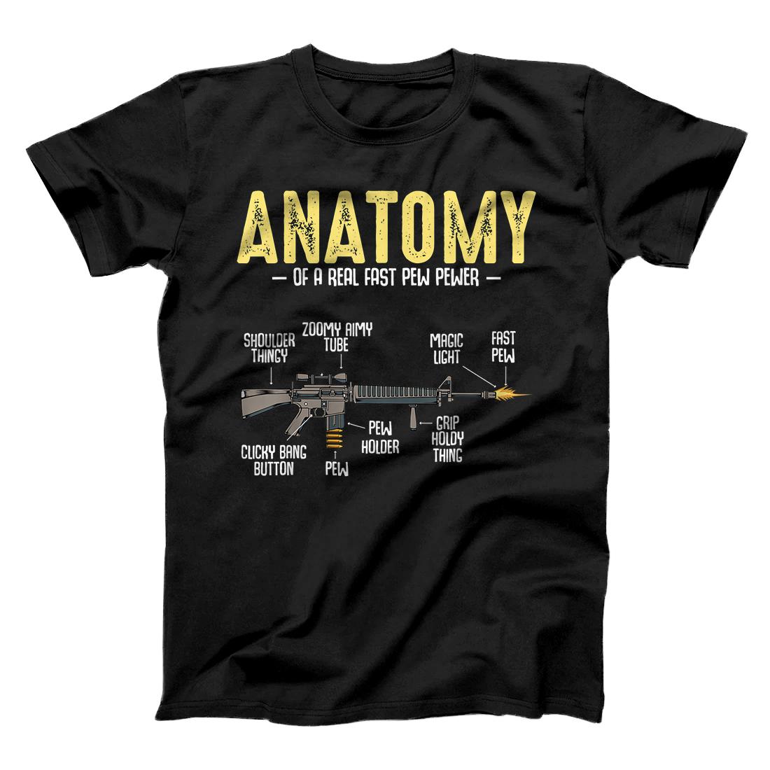 Personalized Anatomy of a Real Fast Pew Pewer Rifle Long-Barrelled Gifts T-Shirt