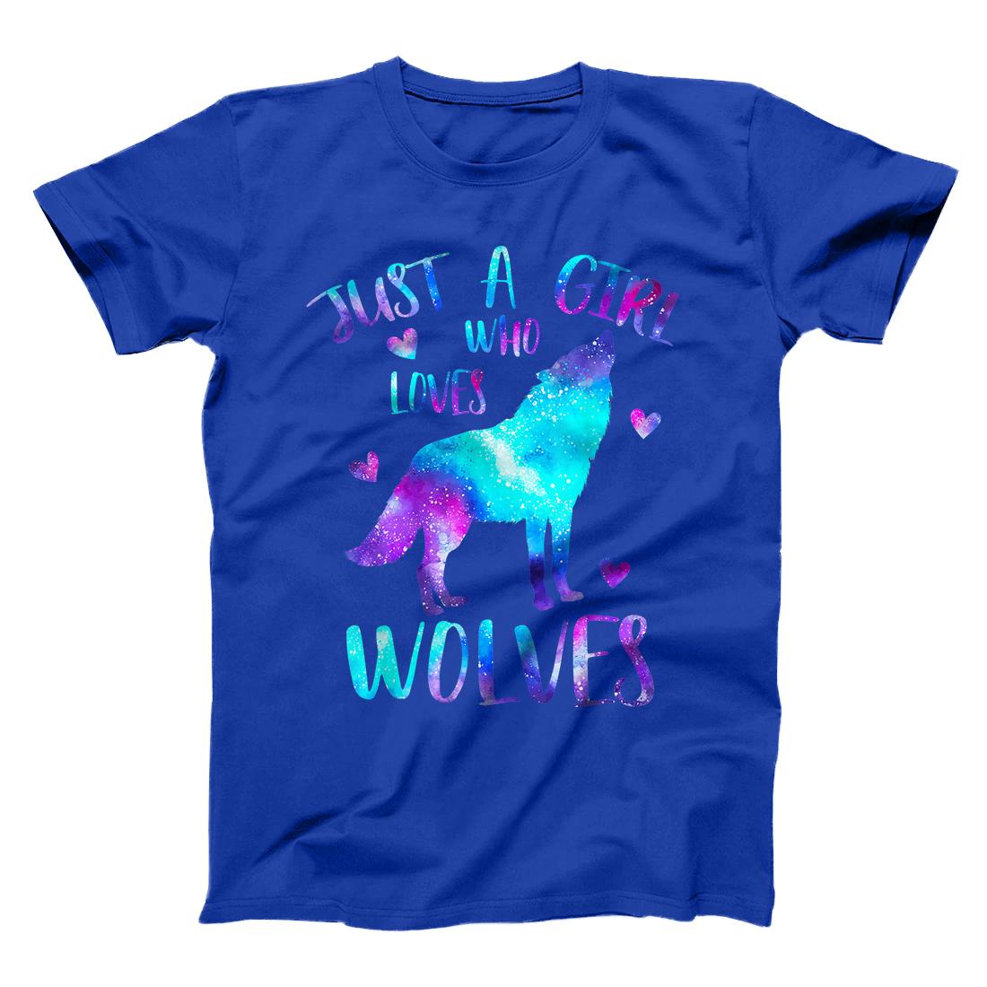 Personalized Just a Girl Who Loves Wolves Galaxy Space Cute Wolf Gift T ...