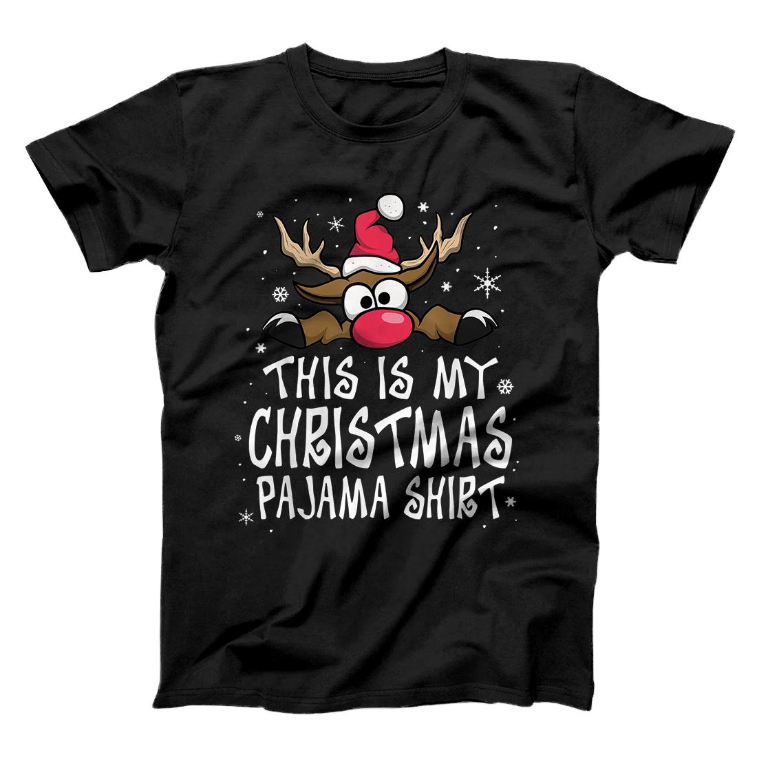 Personalized This Is My Christmas Pajama Shirt Funny Christmas Reindeer T-Shirt